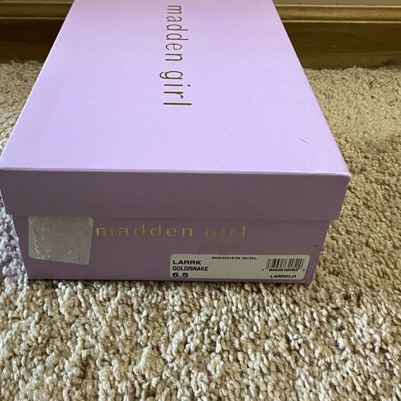 Madden Girl White Larrk Gold Multi Snakeskin Sneakers - Picture 3 of 12